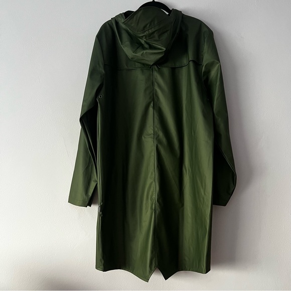 NWT Rains Unisex Long Evergreen Rain Jacket Small - Picture 6 of 15